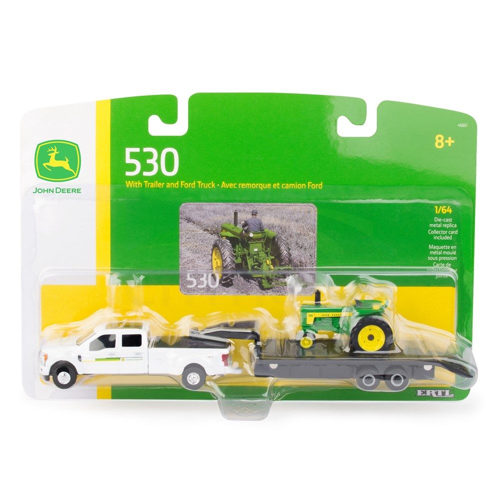 1:64 John Deere 530 Tractor and Ford F350 Dually with 5th Wheel Trailer 45651