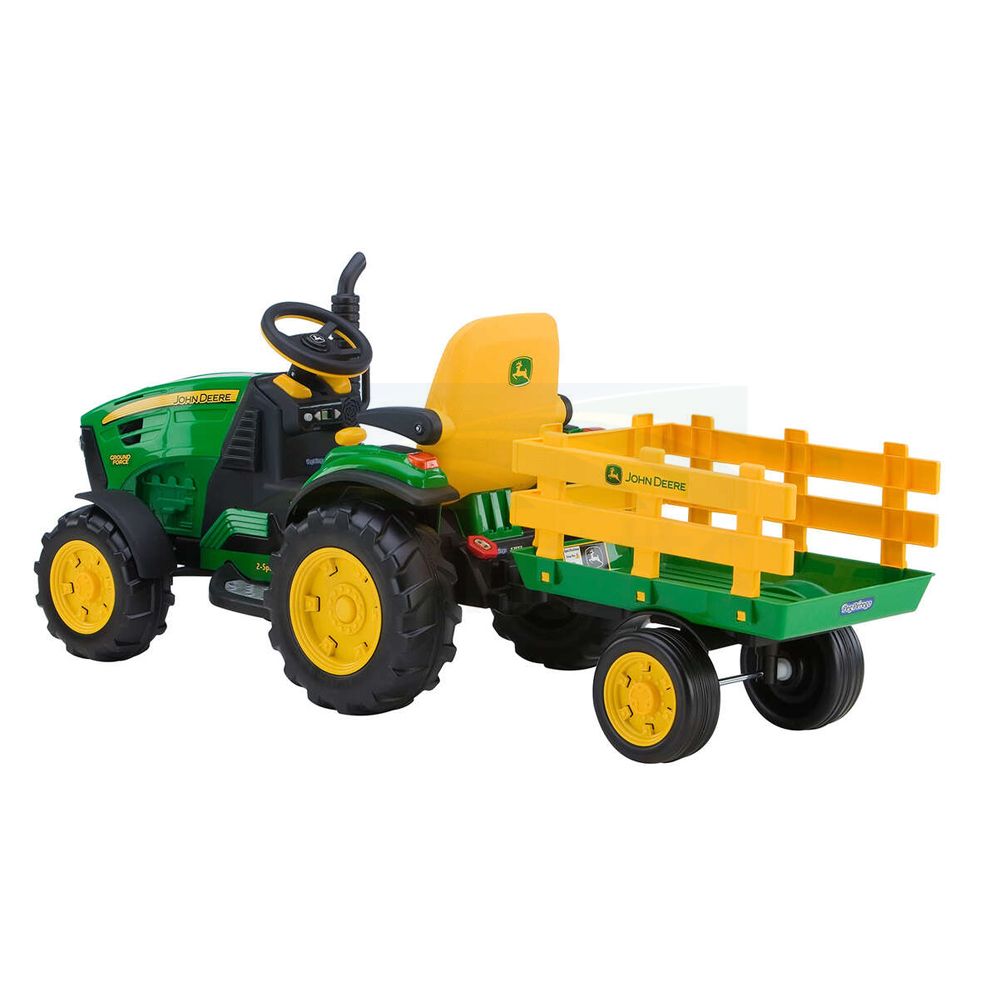 Peg-Perego John Deere 12V Ground Force Tractor & Stake Wagon IGOR0039