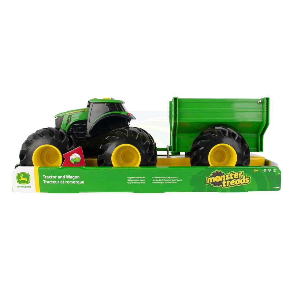 John Deere Monster Treads Tractor & Wagon with Lights & Sounds 46260