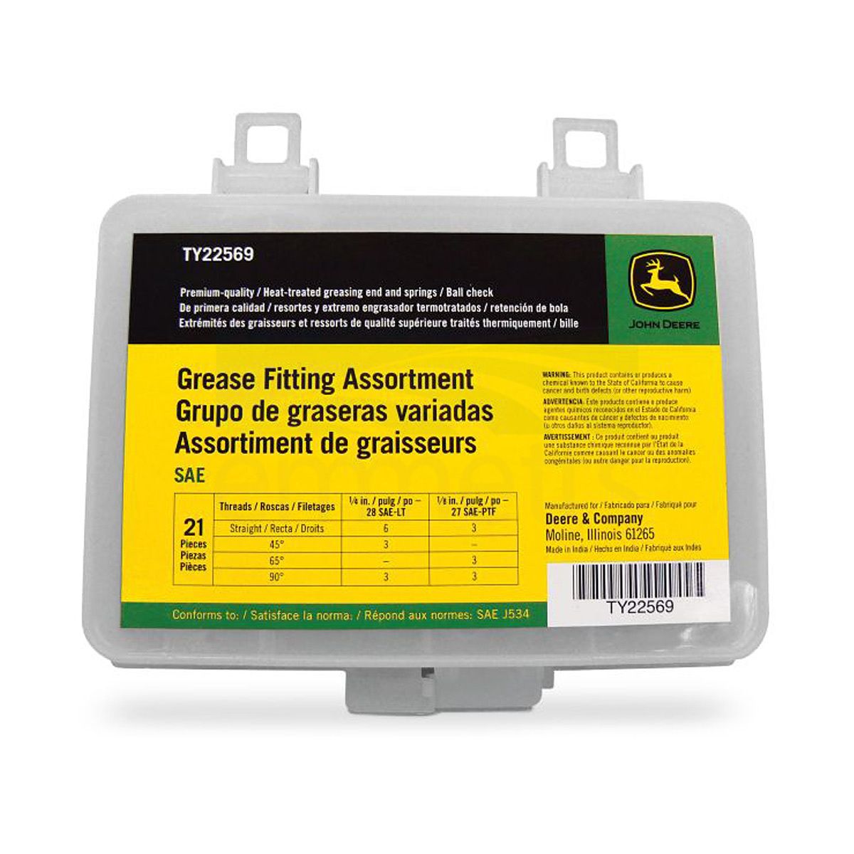 John Deere 21 Piece SAE Grease Fitting Assortment TY22569 Emmetts Shop