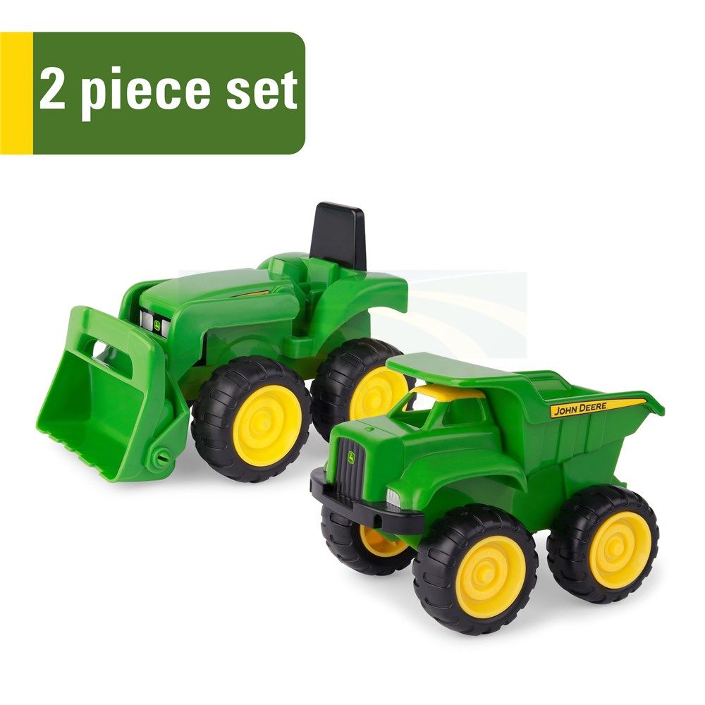 15cm John Deere Big Scoop Sand Pit Vehicles 2 Pack; Dump Truck and Tractor with Loader 35874