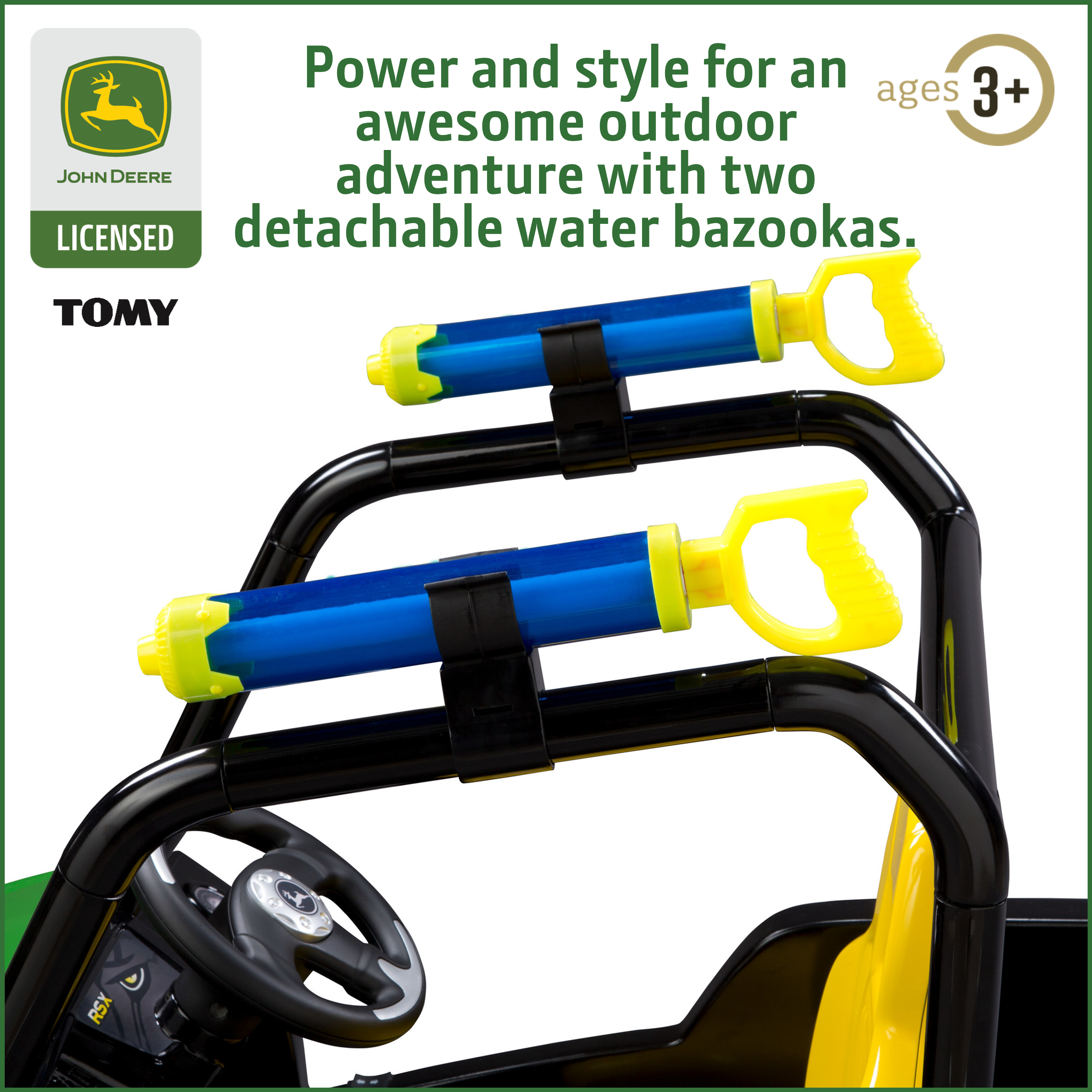 John Deere 6V Battery Operated RSX Gator with Water Pistols 46402