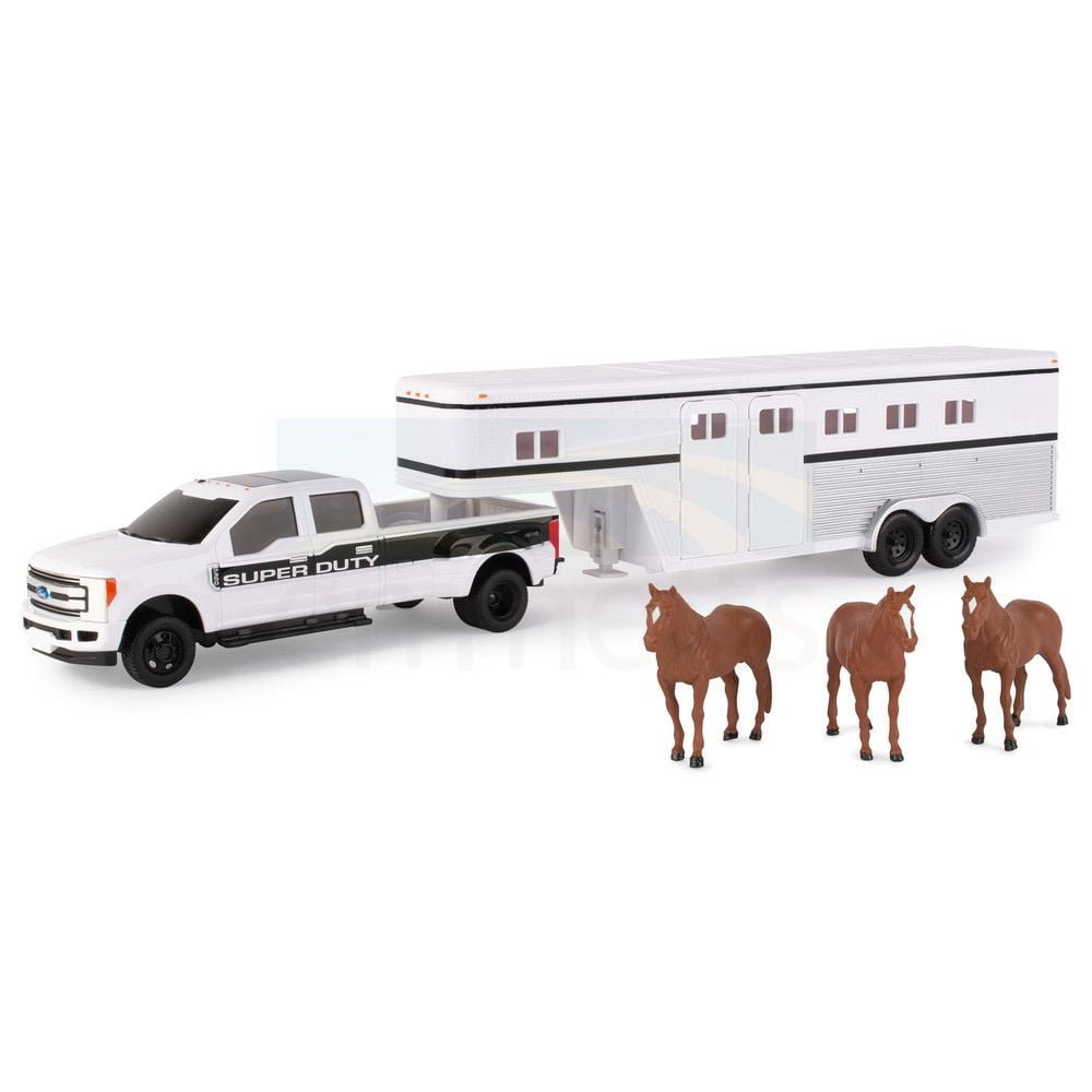 1:32 Horse Set with Ford F-350 Pickup, Trailer & Animals 46800