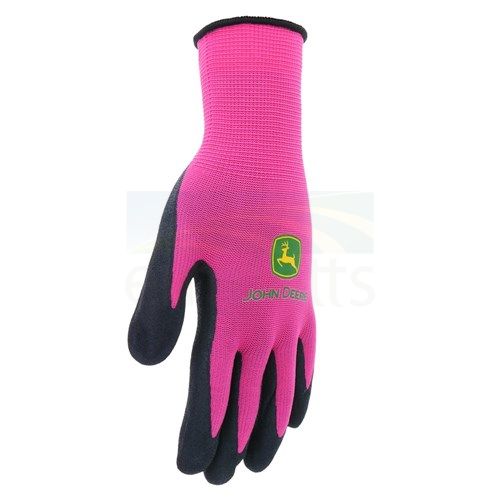 John Deere Women's Pink & Black Nitrile Coated Grip Gloves JD00021-W