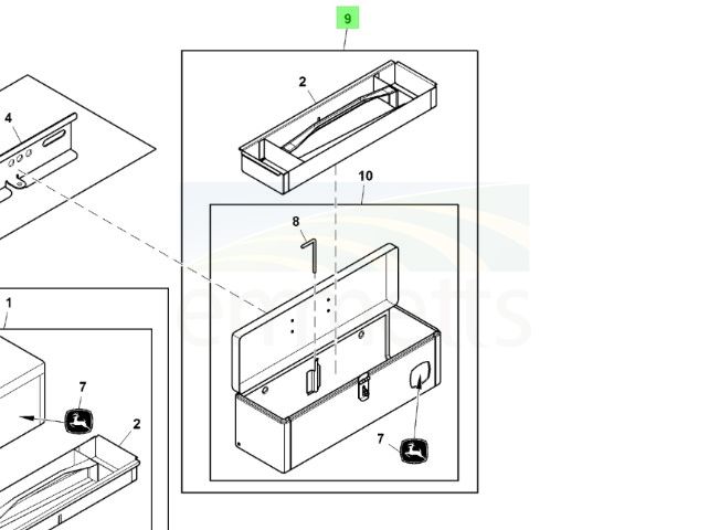 Black Toolbox with Tray RE587226