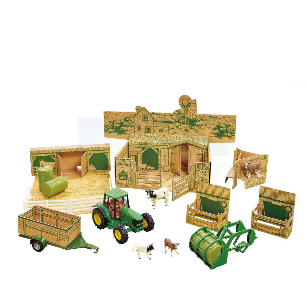 John Deere Farm in a Box Set with 20cm Tractor 43257