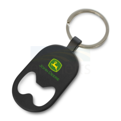 John Deere Black Bottle Opener Key Chain with AG Logo JOH446