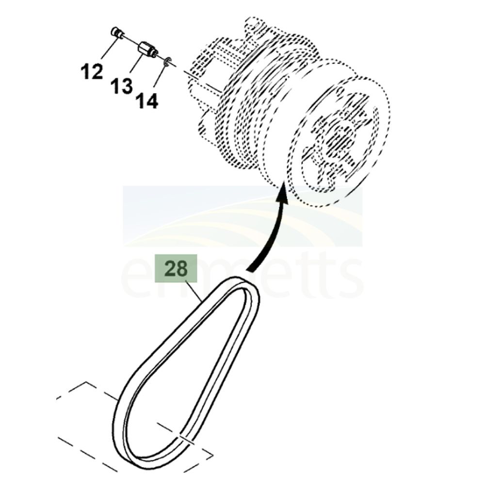 SPCL Section Fan Drive V-Belt, Effective Length 1110.0 mm (43.7 inch) R568198
