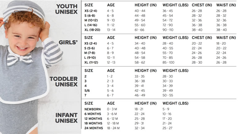 Clothing Size Charts - Emmetts Shop