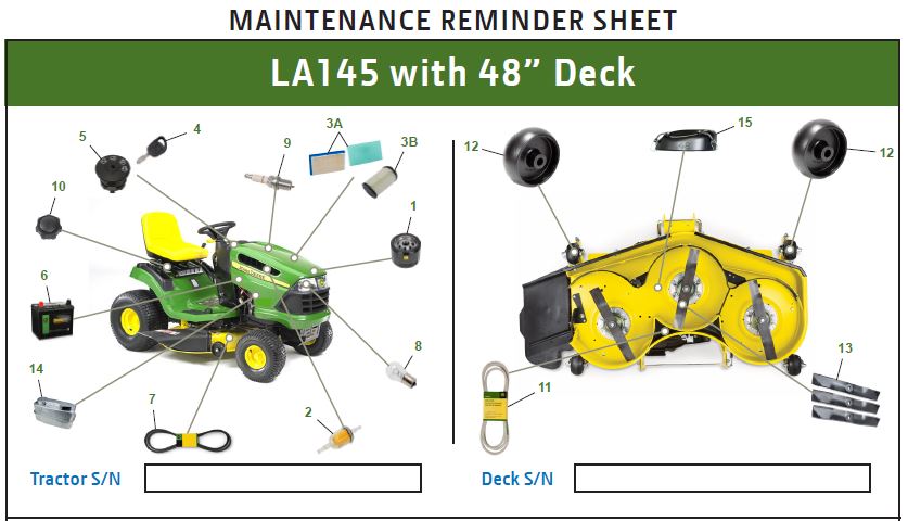 John deere top la145 deck