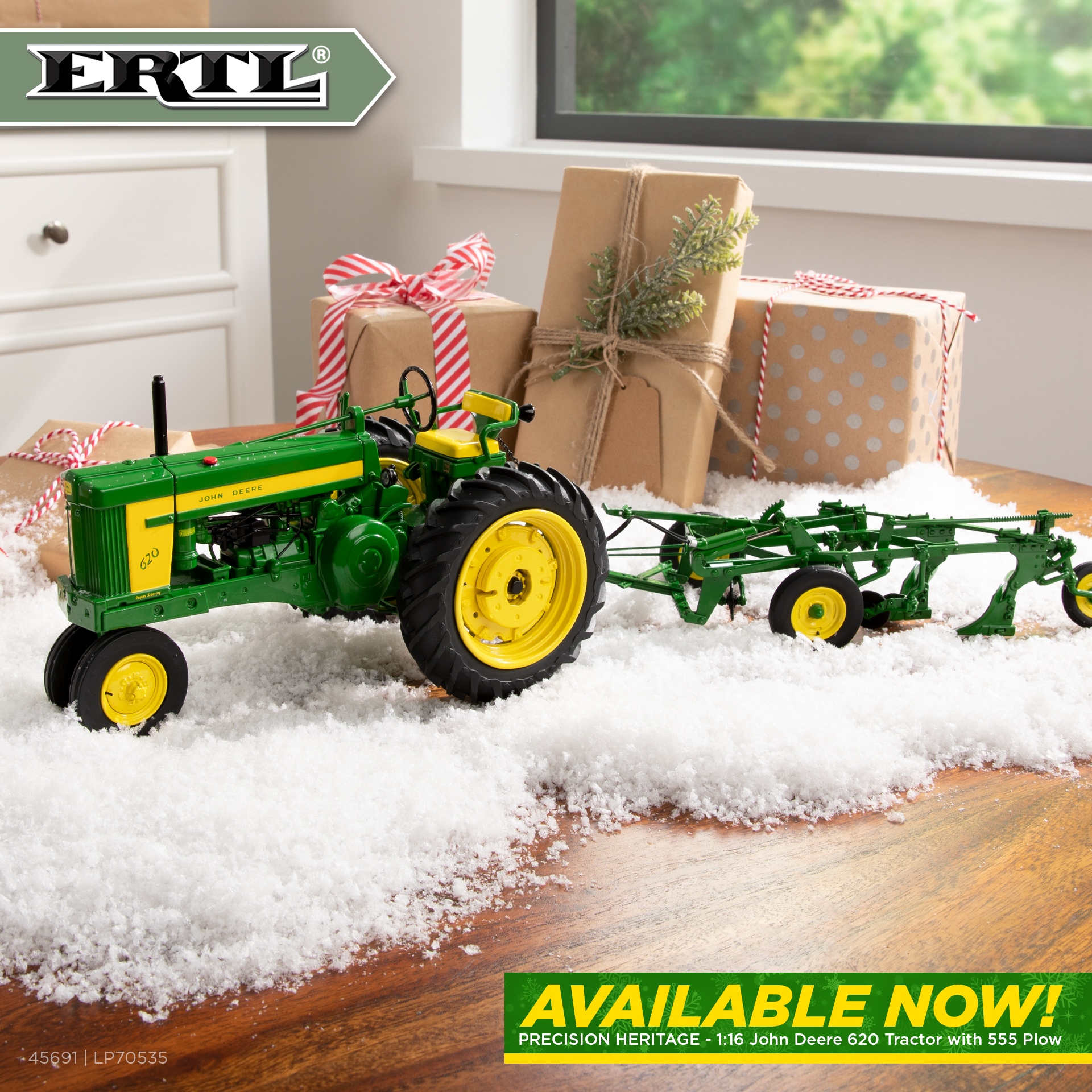 1:16 John Deere 620 Tractor with 555 Plow 45691