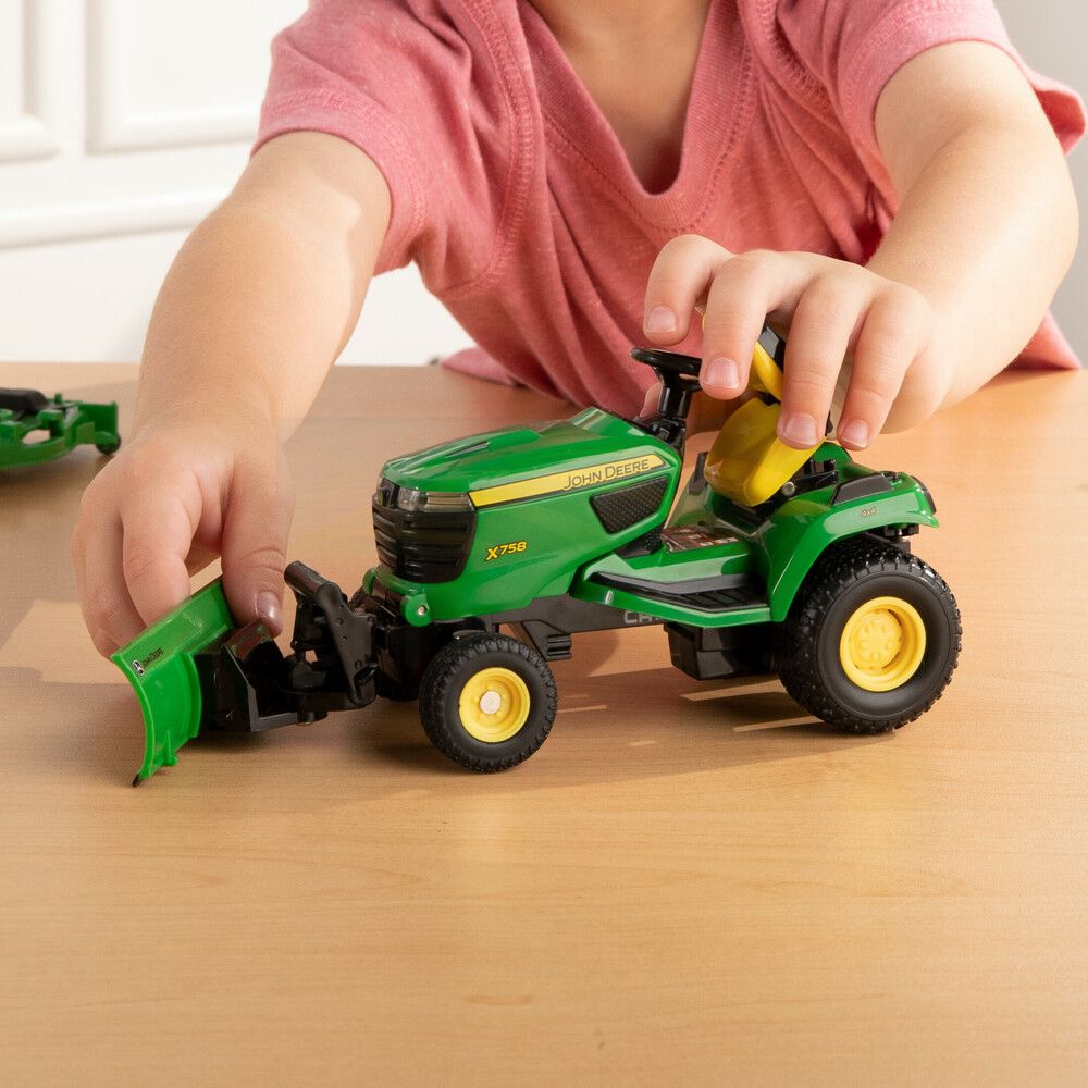 1 16 Big Farm John Deere X758 Lawn Tractor with Accessories 47395 Emmetts Shop