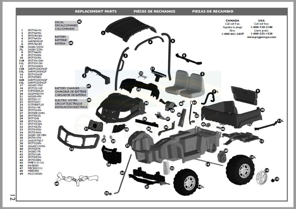 Peg perego gator sales gearbox
