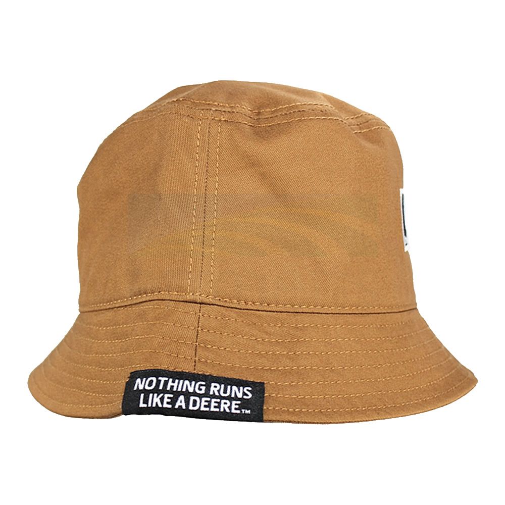 John Deere Logo Patch Brimmed Bucket Hat, Brown or Charcoal 14430878