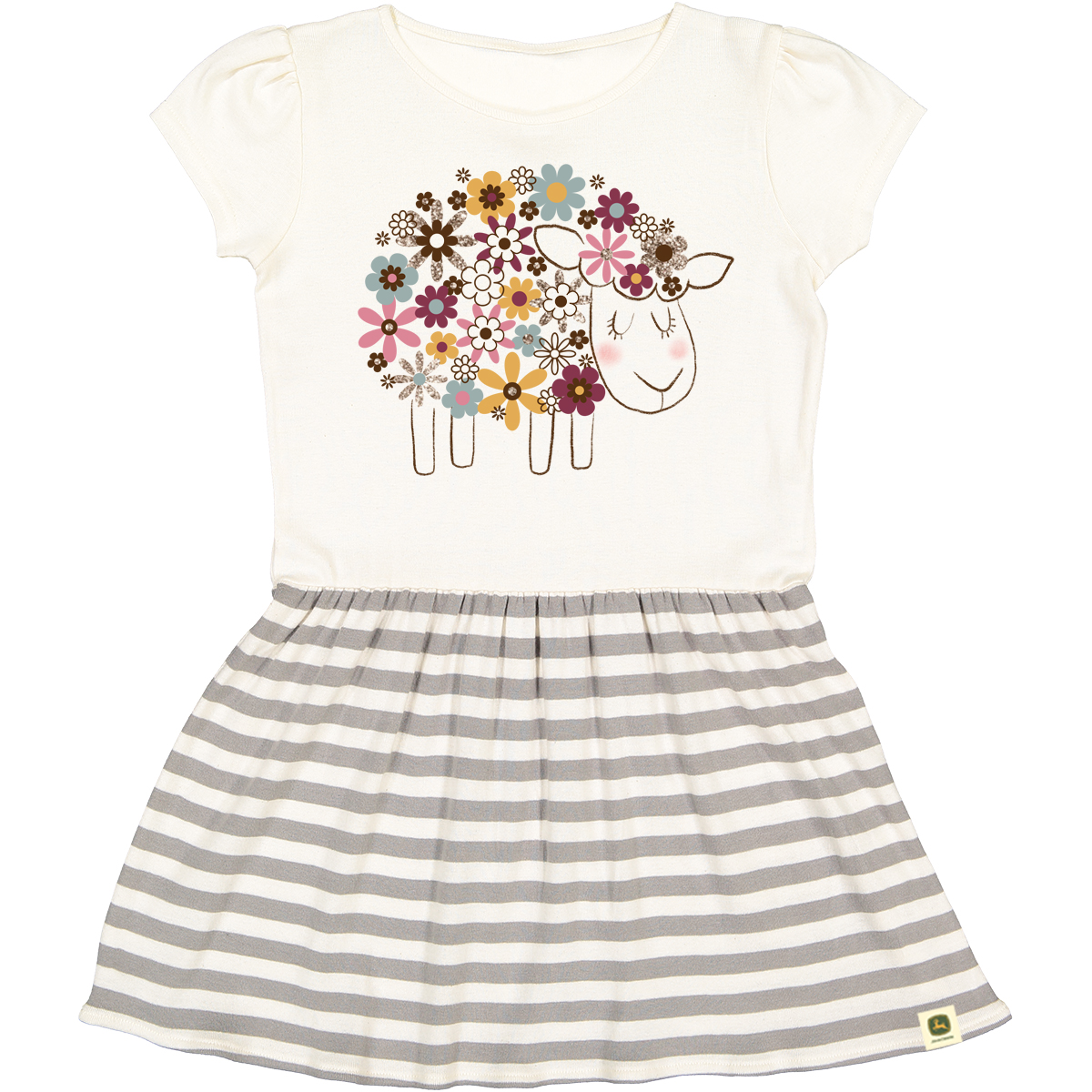 John Deere Toddler Floral Sheep Dress D63238512IV Emmetts Shop