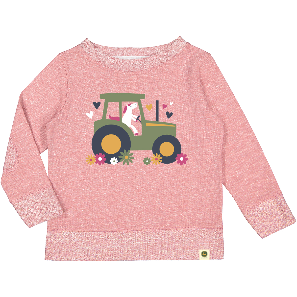 John Deere Toddler Pink Horse Tractor Longsleeve Sweatshirt D63798515MV