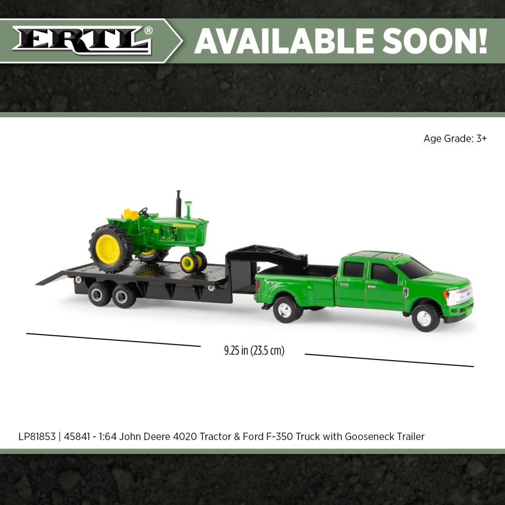 1:64 John Deere Pickup with Gooseneck Trailer & 4020 Tractor 45841