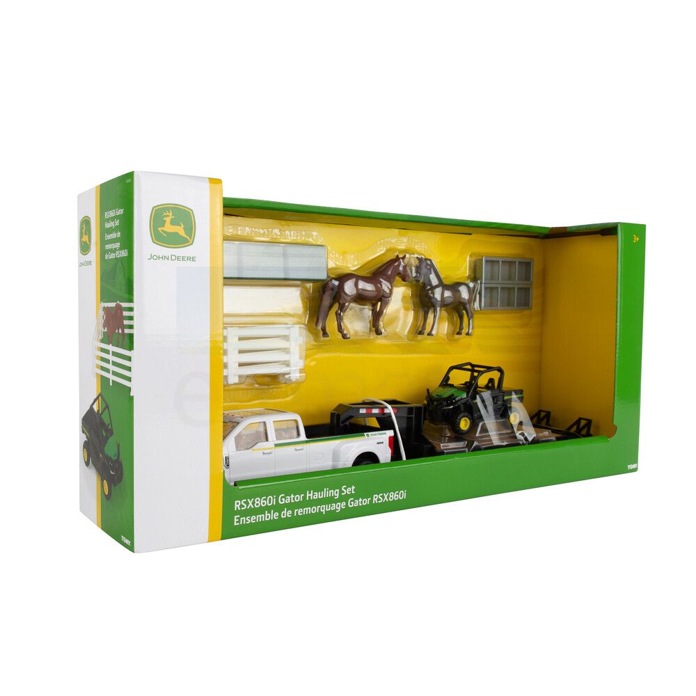1:32 John Deere RSX860i Gator Hauling Set with Ford Pickup and Trailer 47433