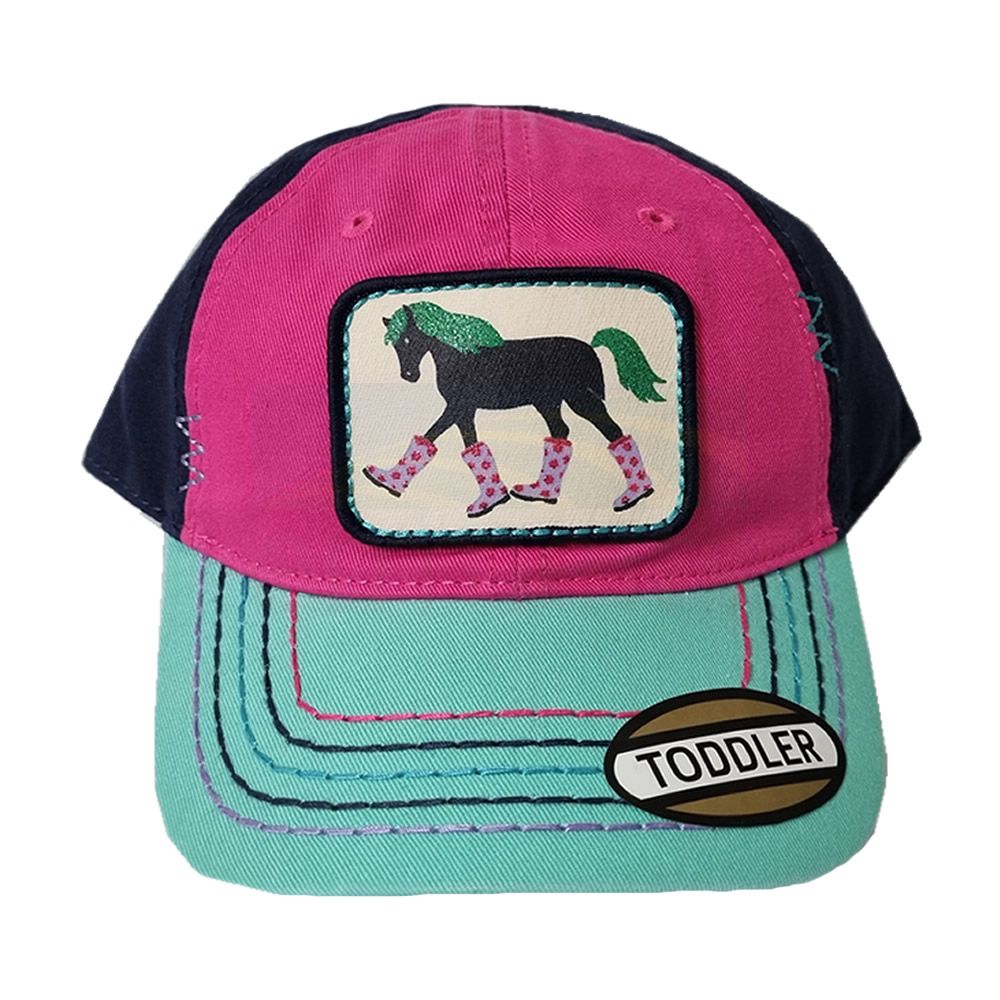John Deere Kids Hot Pink & Blue Horse Wearing Boots Cap D63088588HP00