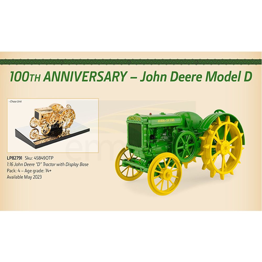 1:16 John Deere Model D Tractor 100th Anniversary with Diorama Base 45849OTP