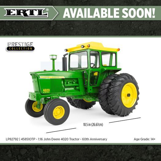 1:16 John Deere 4020 Tractor, 60th Anniversary 45851OTP