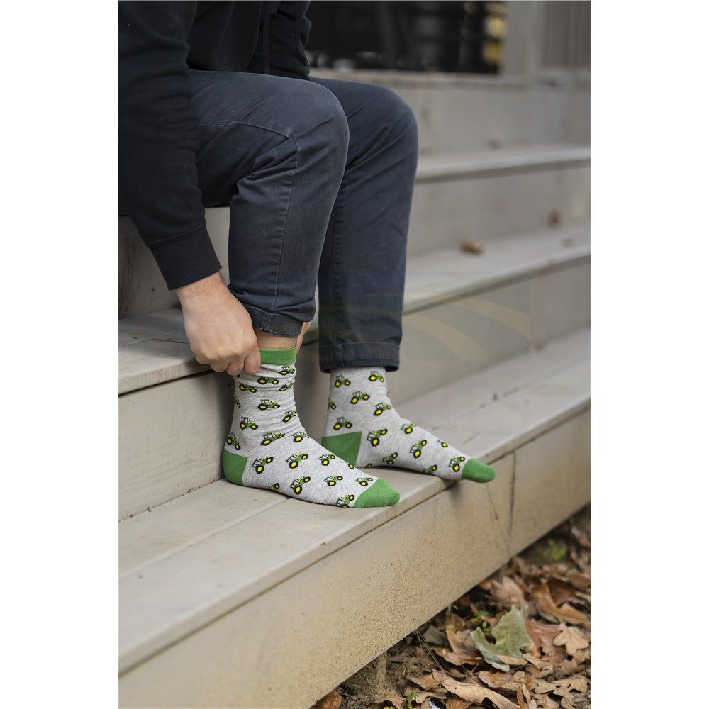 John Deere 2PK of Tractor Row Fashion Crew Socks JD178G10CAU