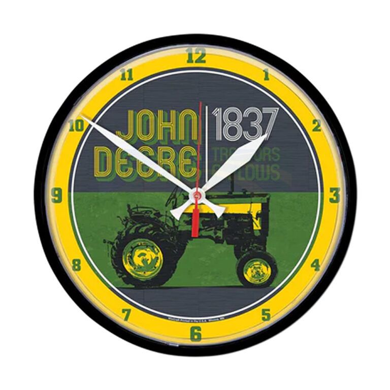 John Deere Round Clocks 32.4cm Diameter Emmetts Shop