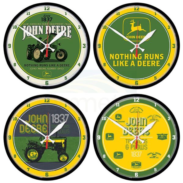 John Deere Round Clocks 32.4cm Diameter Emmetts Shop
