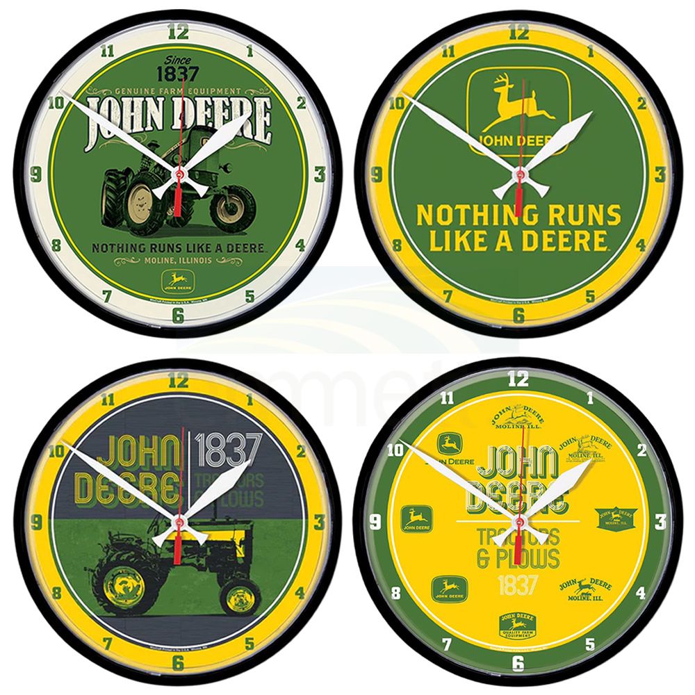 John Deere Round Clocks 32.4cm Diameter Emmetts Shop