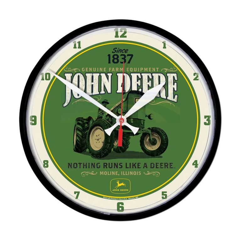 John Deere Round Clocks 32.4cm Diameter Emmetts Shop