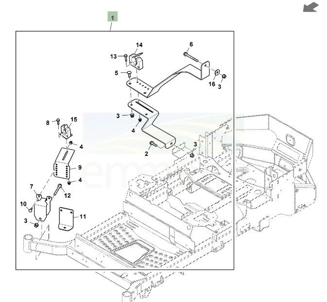 John Deere String Trimmer Bracket Kit for zTrak 7 Series BUC10775