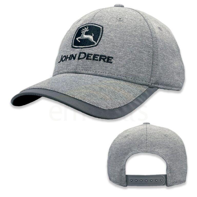 John Deere Grey Diamond Pattern Cap with Reflective Visor J13C