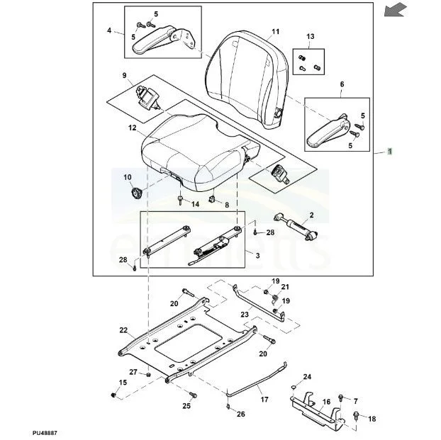 Mechanical Suspension Seat Assembly TCA25182
