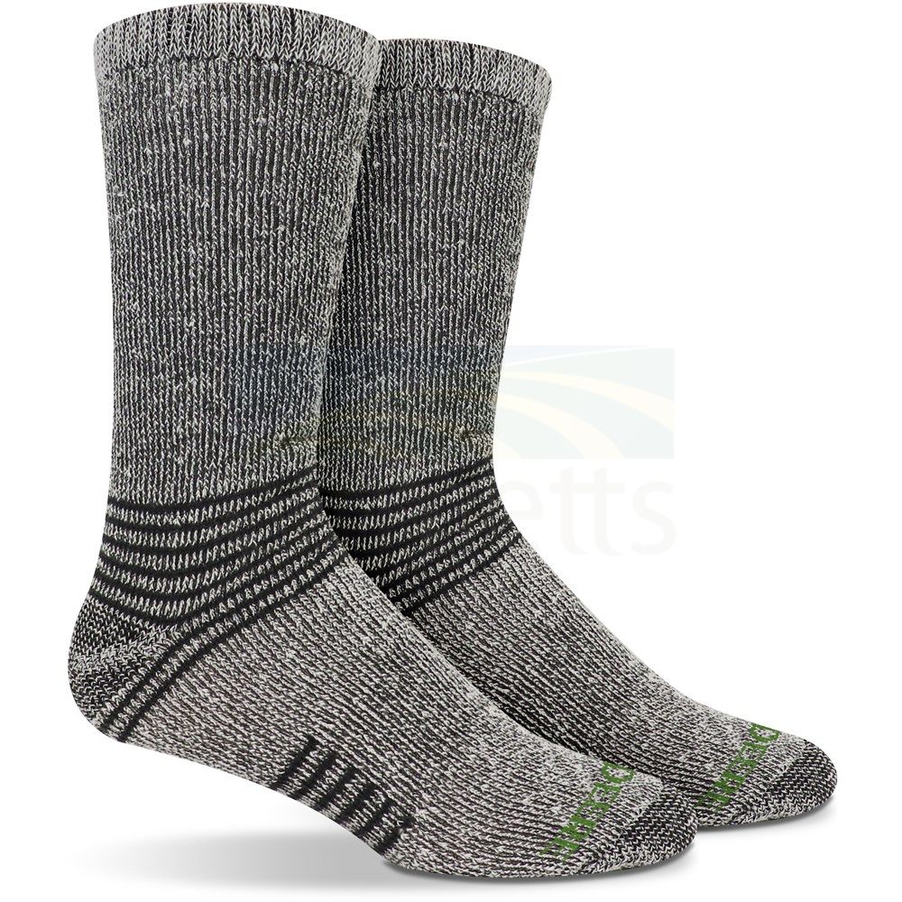 John Deere 2PK of Heather Grey Crew Cold Comfort Socks Men's 8-12 JD176H10CAU