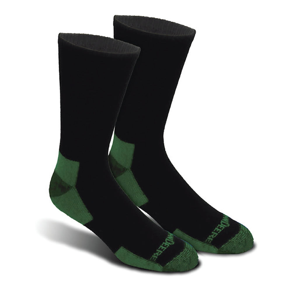 John Deere 4PK of Black & Green Crew Work Socks Men's 8-12 JD90910BKCAU