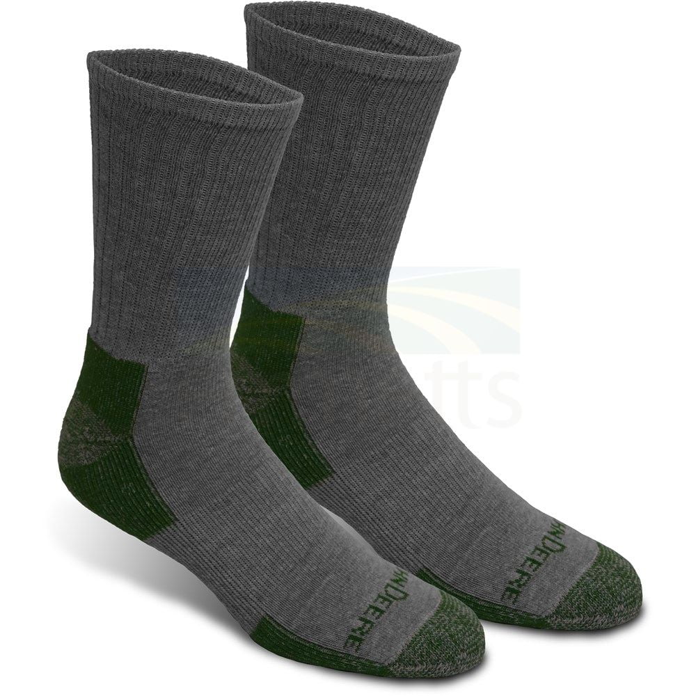 John Deere 4PK of Grey & Green Crew Work Socks Men's 8-12 JD90910GYCAU