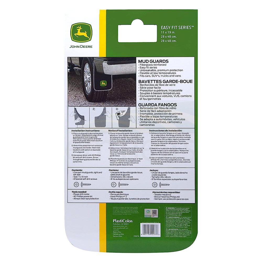 John Deere Easy Fit 11"x19" 2-Piece Mud Guards JOH730