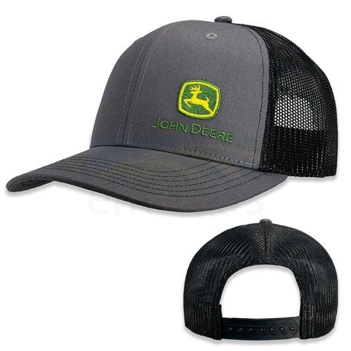 John Deere Moline 112 Grey with Black Mesh Trucker Cap