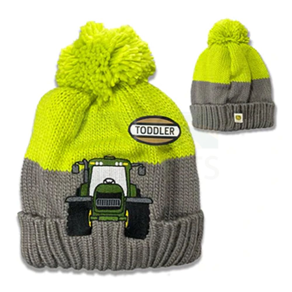 John Deere Toddler Lime Green Colour Block Tractor Cuffed Beanie D53094607LG00