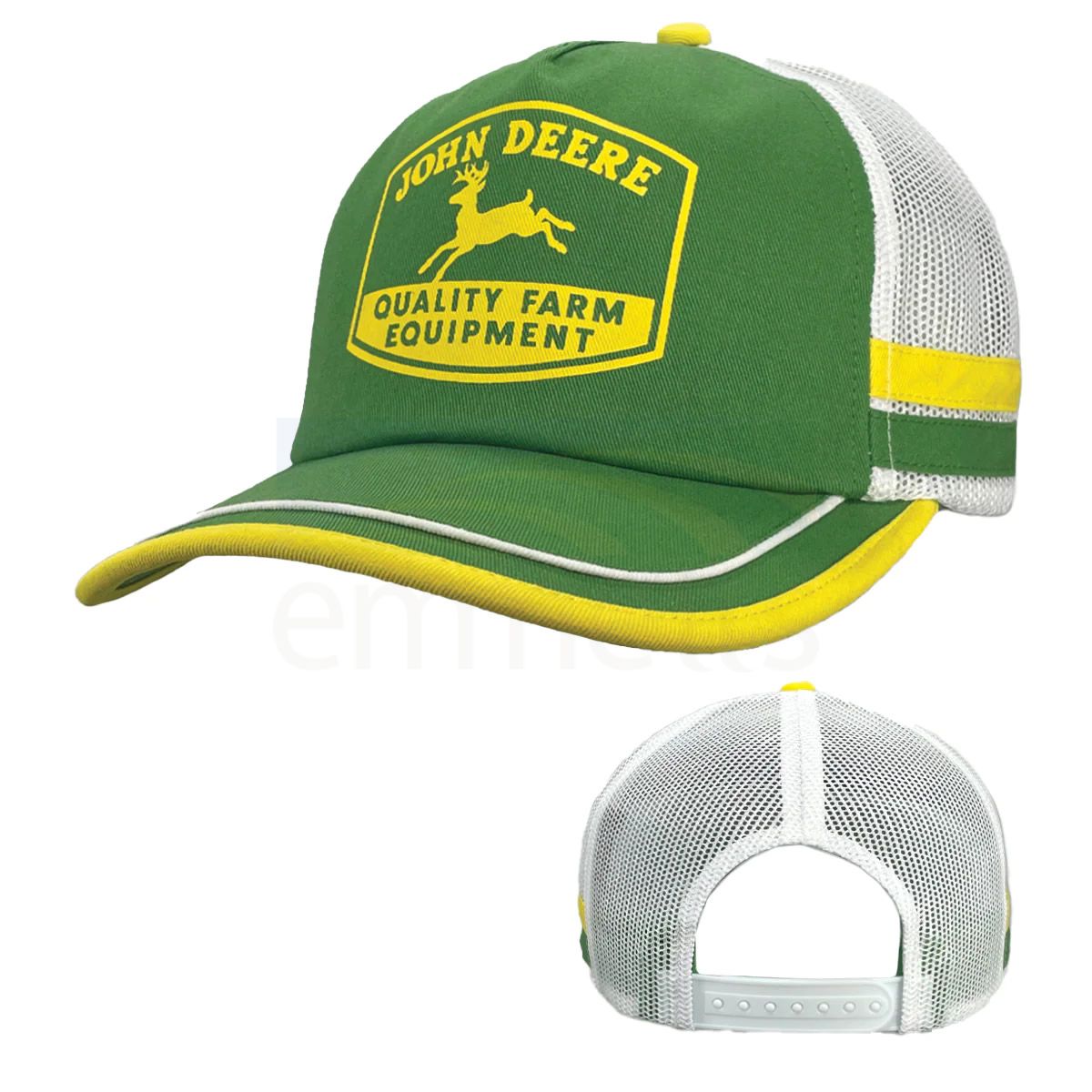 John Deere Green & Yellow with White Mesh Trucker Cap J116-061T-JDR-SWJ