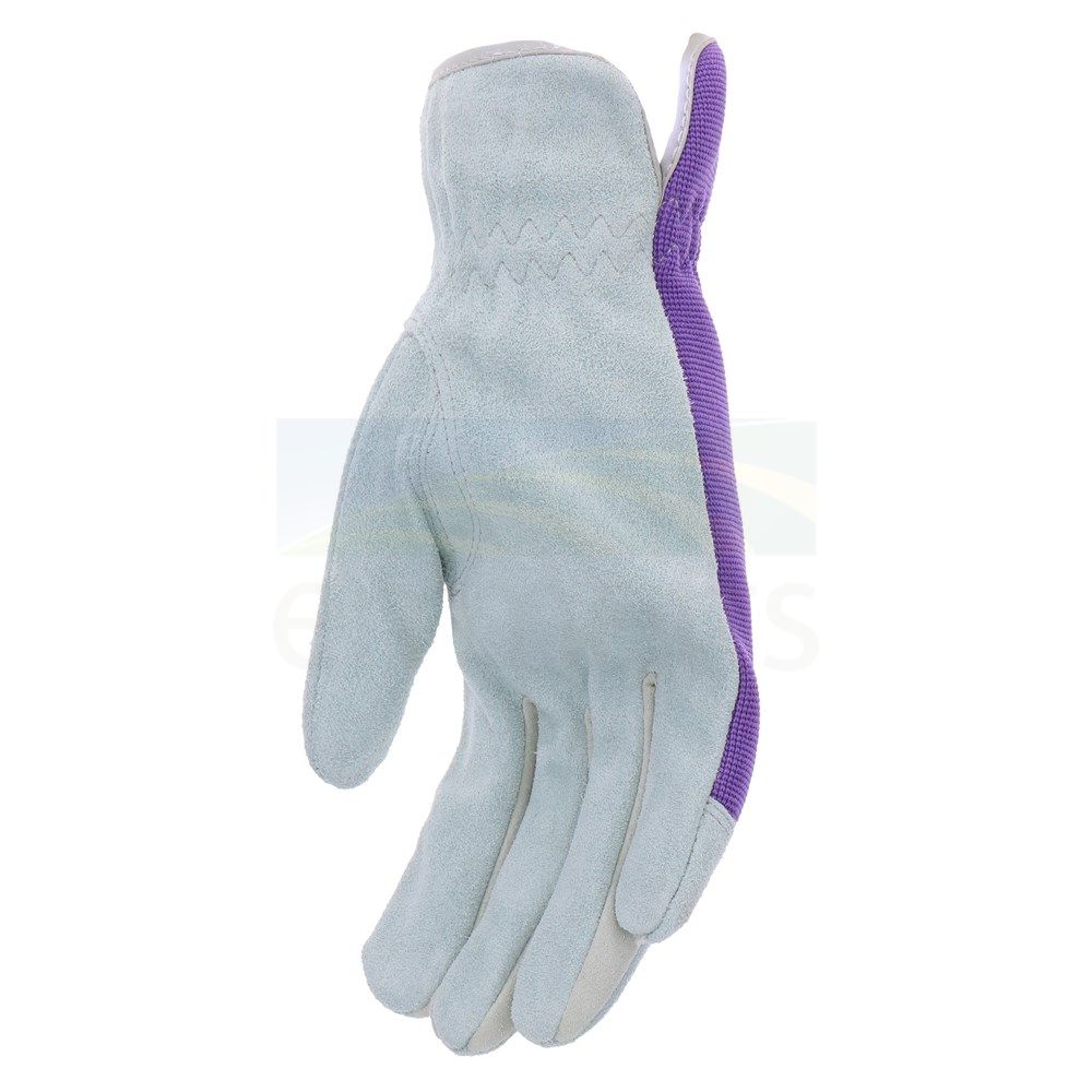 John Deere Women's Purple Cowhide Spandex Gloves JD86019