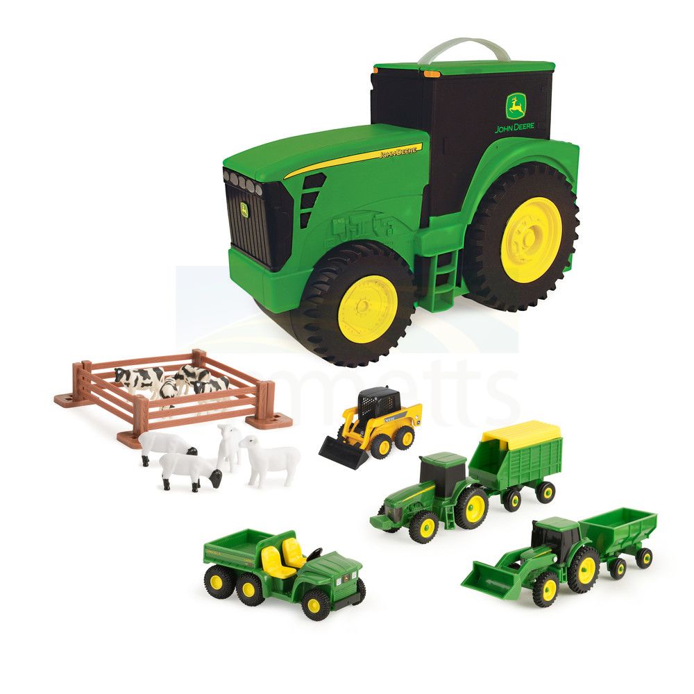 John Deere Carry Case Value Set with 7cm-10cm Vehicles 35747