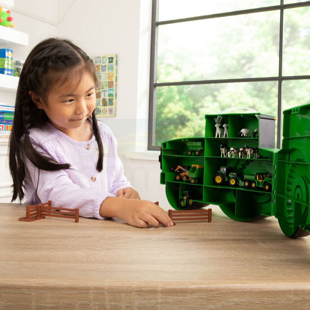 John Deere Carry Case Value Set with 7cm-10cm Vehicles 35747