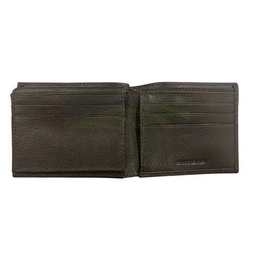 John Deere Pebble Grain Leather Bi-Fold Wallet with Trademark Logo 4013000
