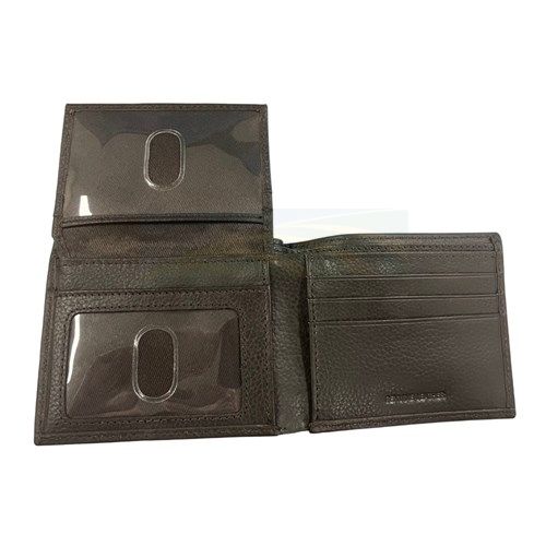 John Deere Pebble Grain Leather Bi-Fold Wallet with Trademark Logo 4013000