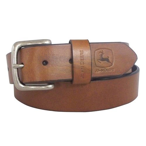 John Deere Belt 38mm Oil Tan Bridle Leather with Dull Nickel Finish Buckle 4508500