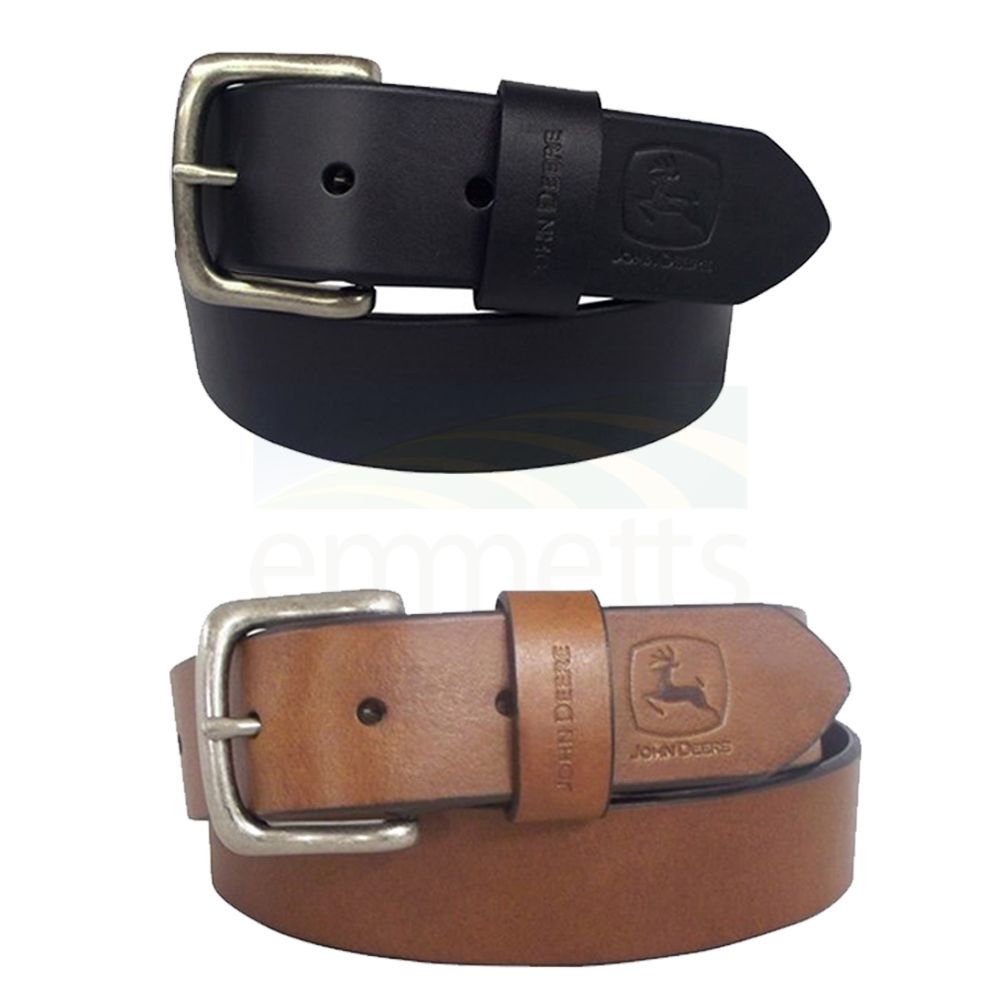 John Deere Belt 38mm Oil Tan Bridle Leather with Dull Nickel Finish Buckle 4508500
