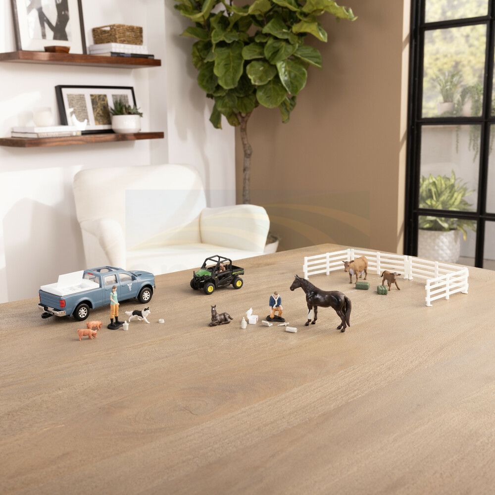 1:32 John Deere On The Farm Vet Set; Pickup Truck, Gator, Figures, Animals & Accessories 47552