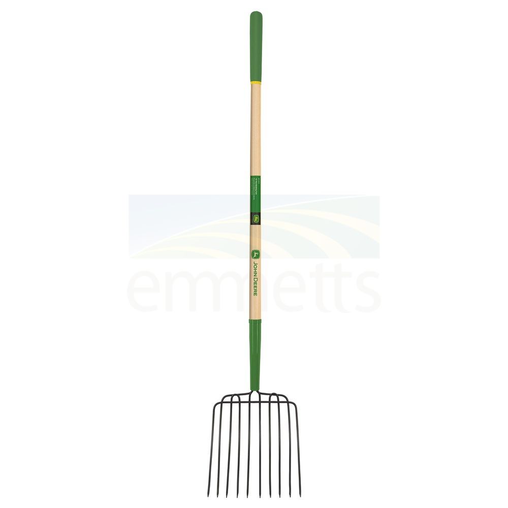 John Deere Manure / Bedding Fork with 10 Tines, 122cm Ash Handle & Cushion Grip BPJ-10L-JD