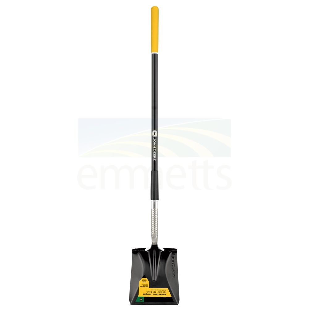 John Deere Square-Point Shovel with 122cm Fiberglass Handle, Extended Steps & Cushion Grip PCL-F-JD